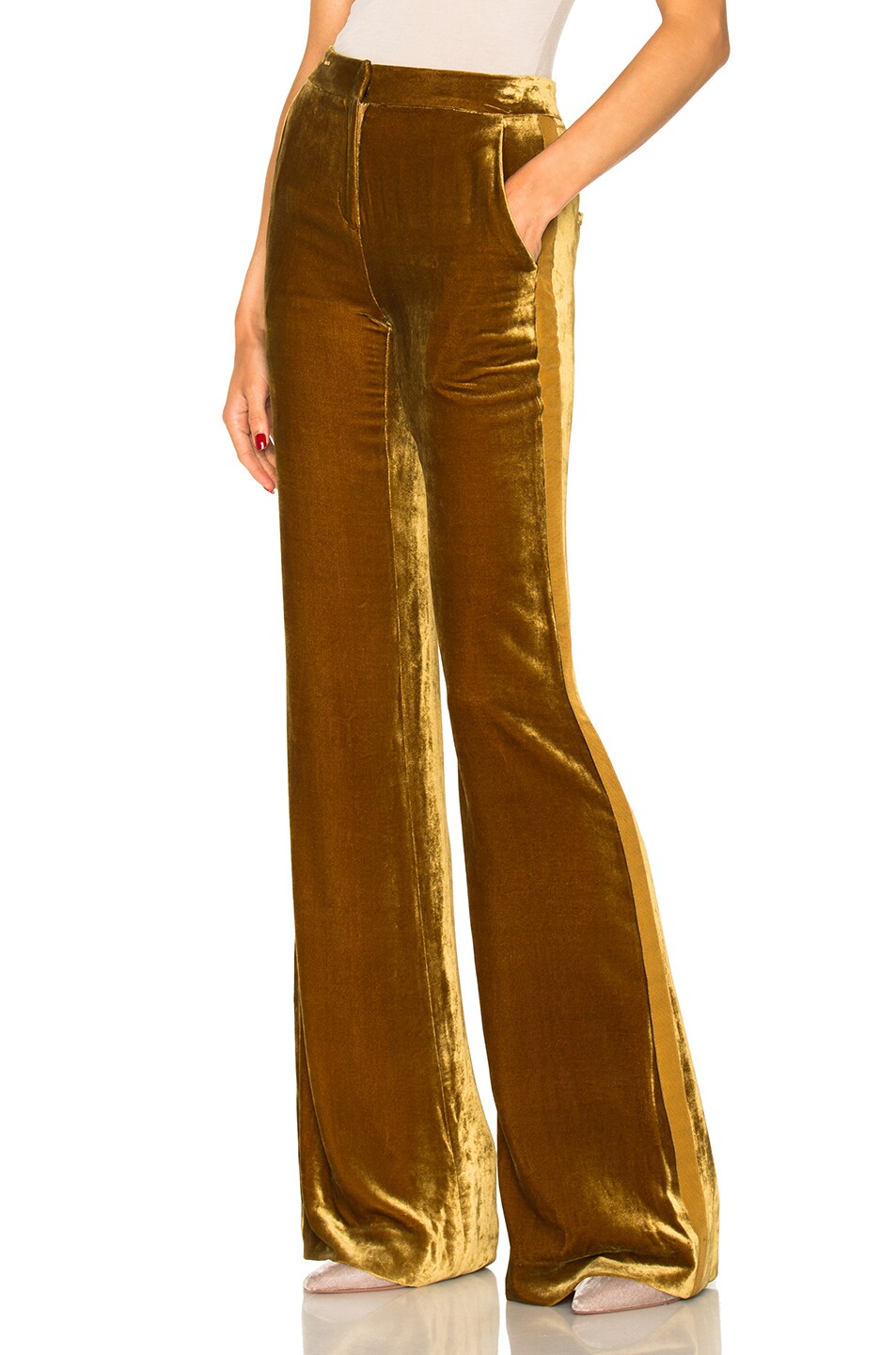 Image 1 of Veronica Beard Ramsey Tux Pant in Gold