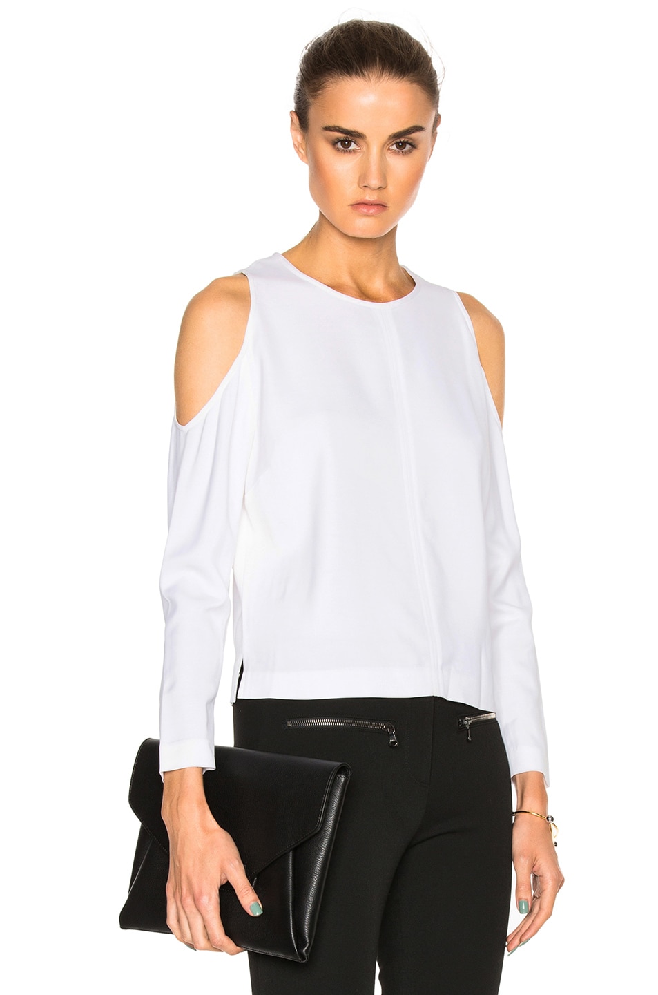 Image 1 of Veronica Beard Knight Cold Shoulder Top in White