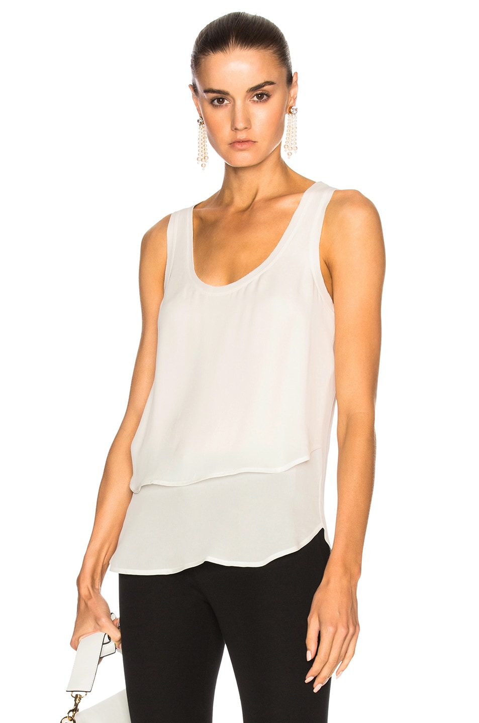 Image 1 of Veronica Beard Silk Top in Off White