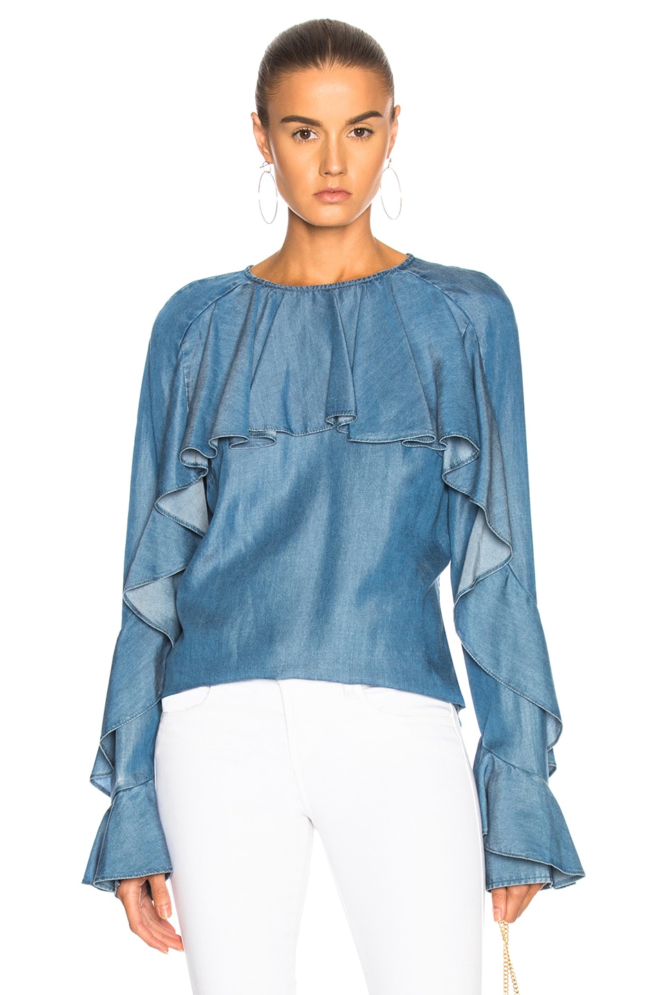 Image 1 of Veronica Beard Mia Top in Chambray
