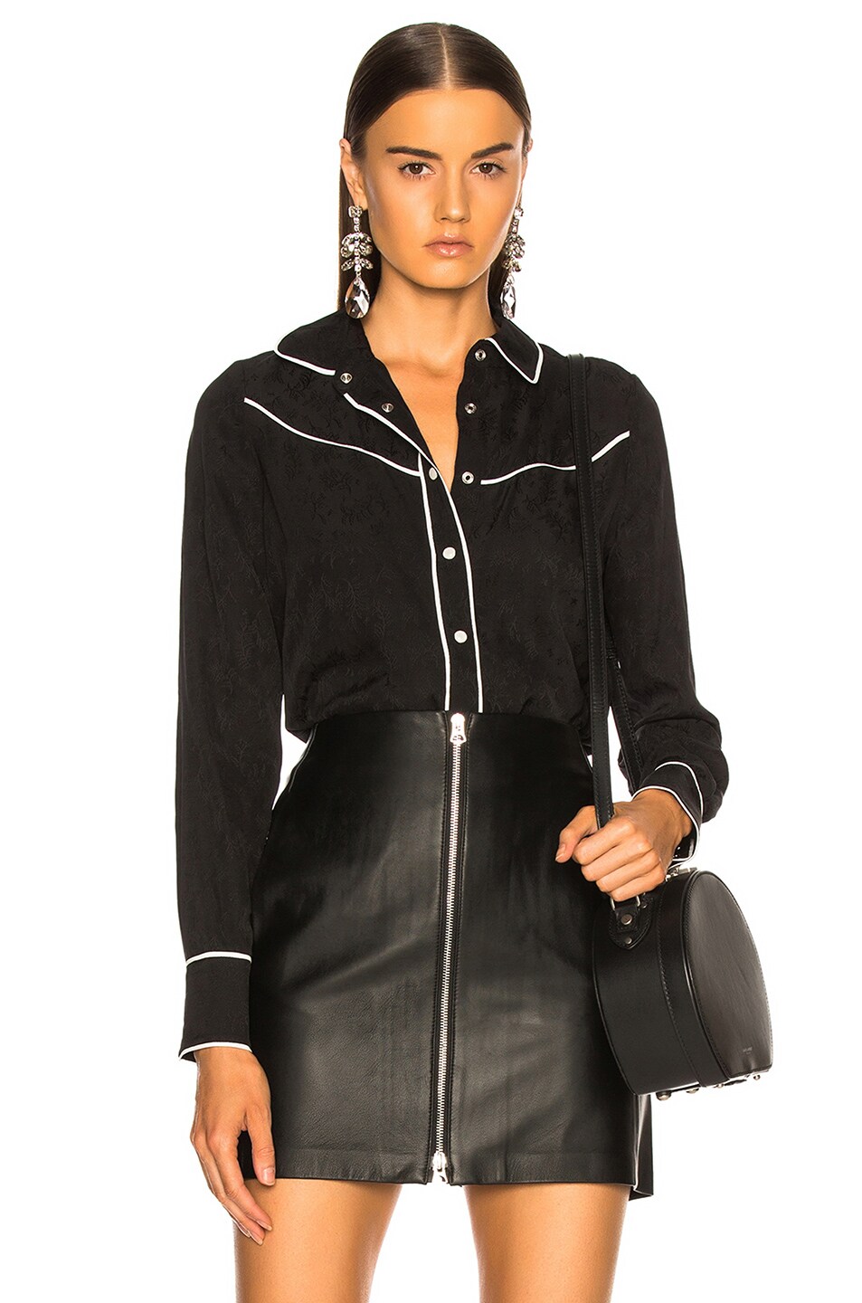 Image 1 of Veronica Beard Mayben Shirt in Black