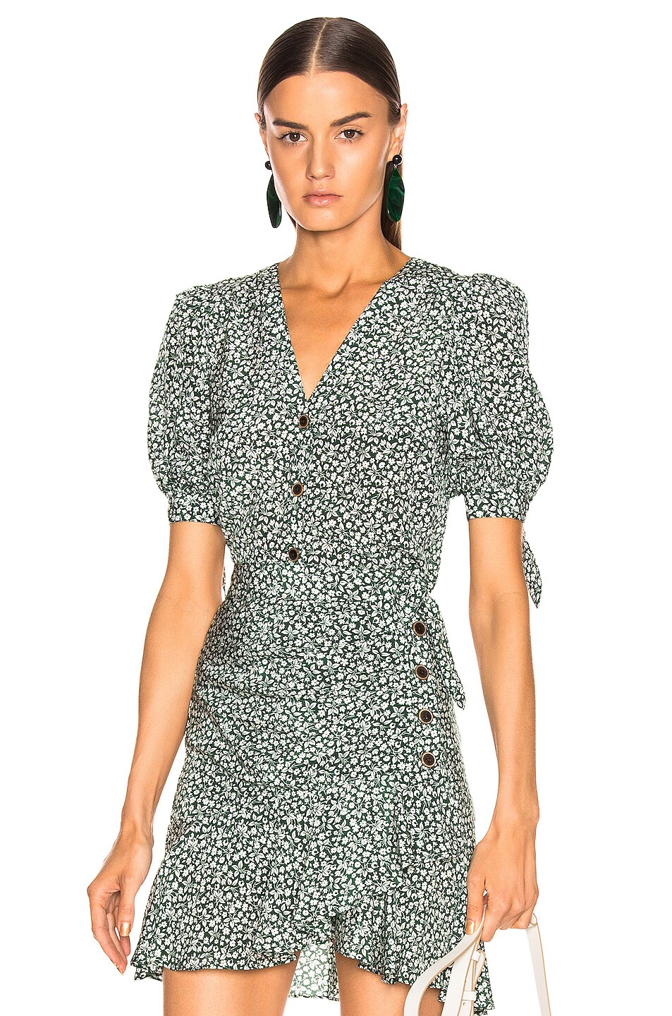 Image 1 of Veronica Beard Gizela Blouse in Forest Green