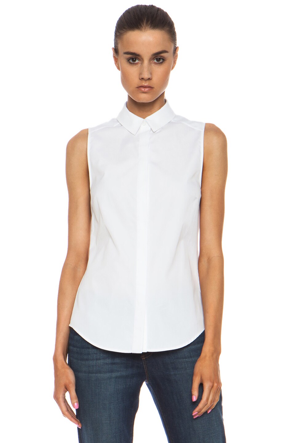 Victoria Beckham Denim 50's Shirt in White | FWRD