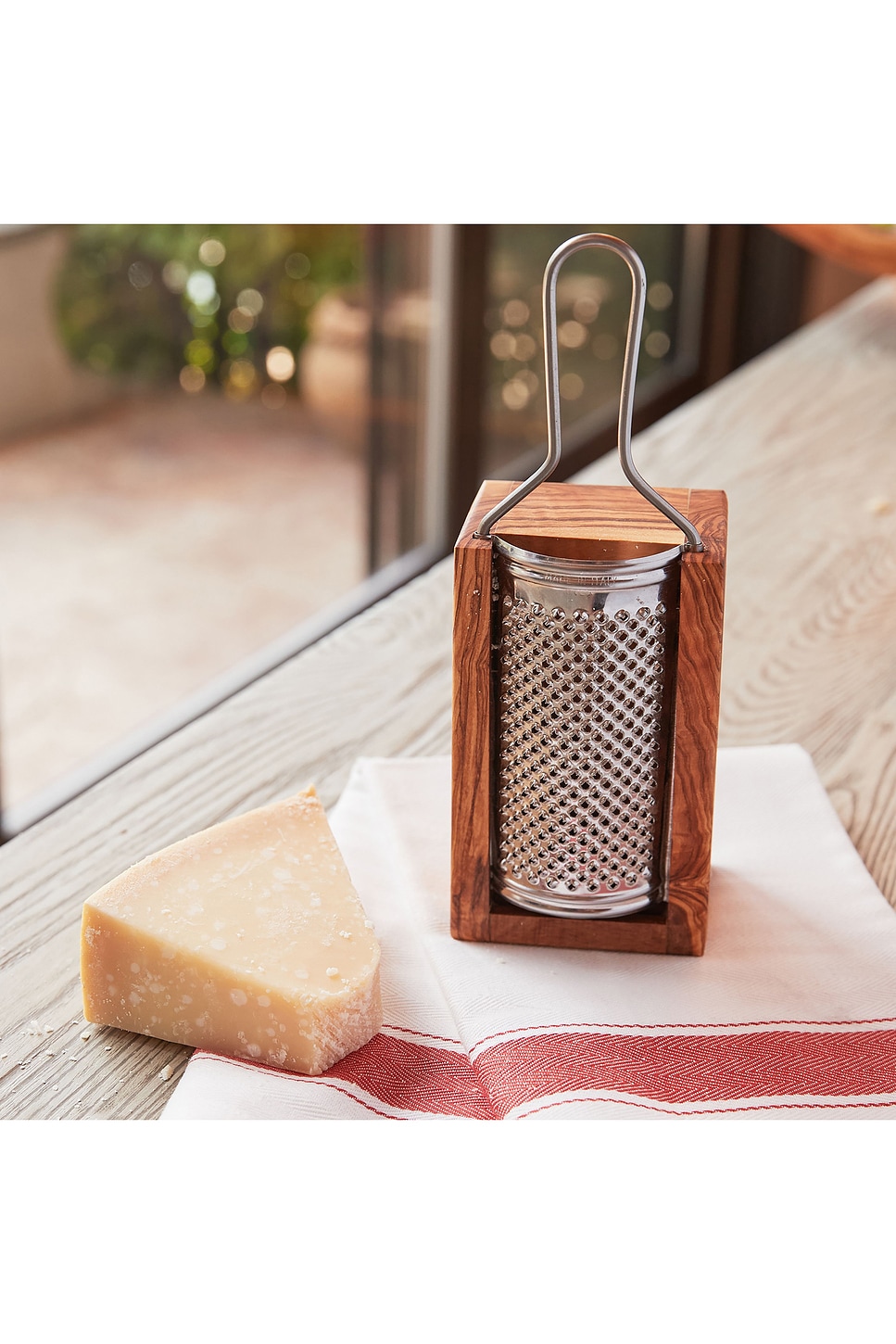 Image 3 of Verve Culture Olivewood Parmesan Cheese Box Grater in Brown