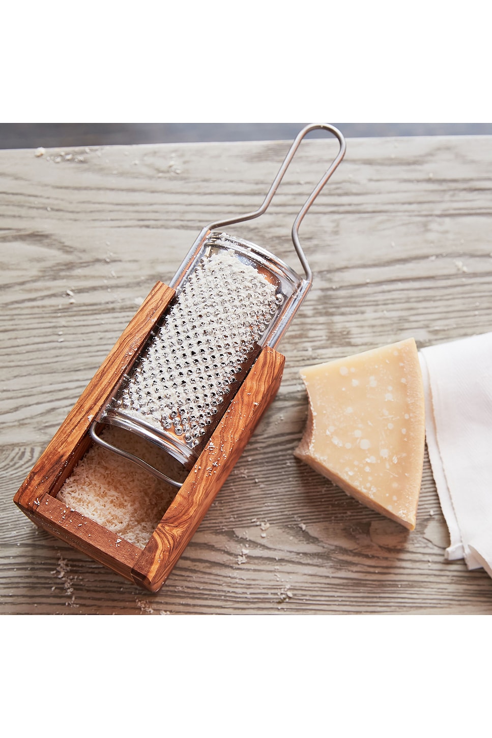 Image 4 of Verve Culture Olivewood Parmesan Cheese Box Grater in Brown