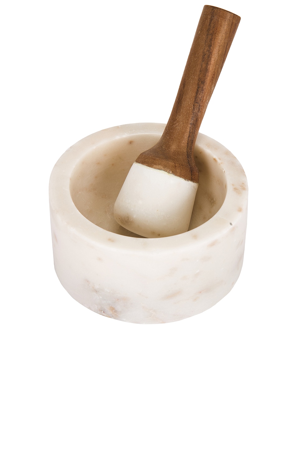 Marble Mortar & Pestle in White,Brown
