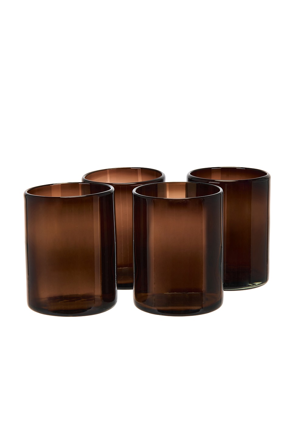 Set Of 4 Tamarind Handblown Glasses in Brown