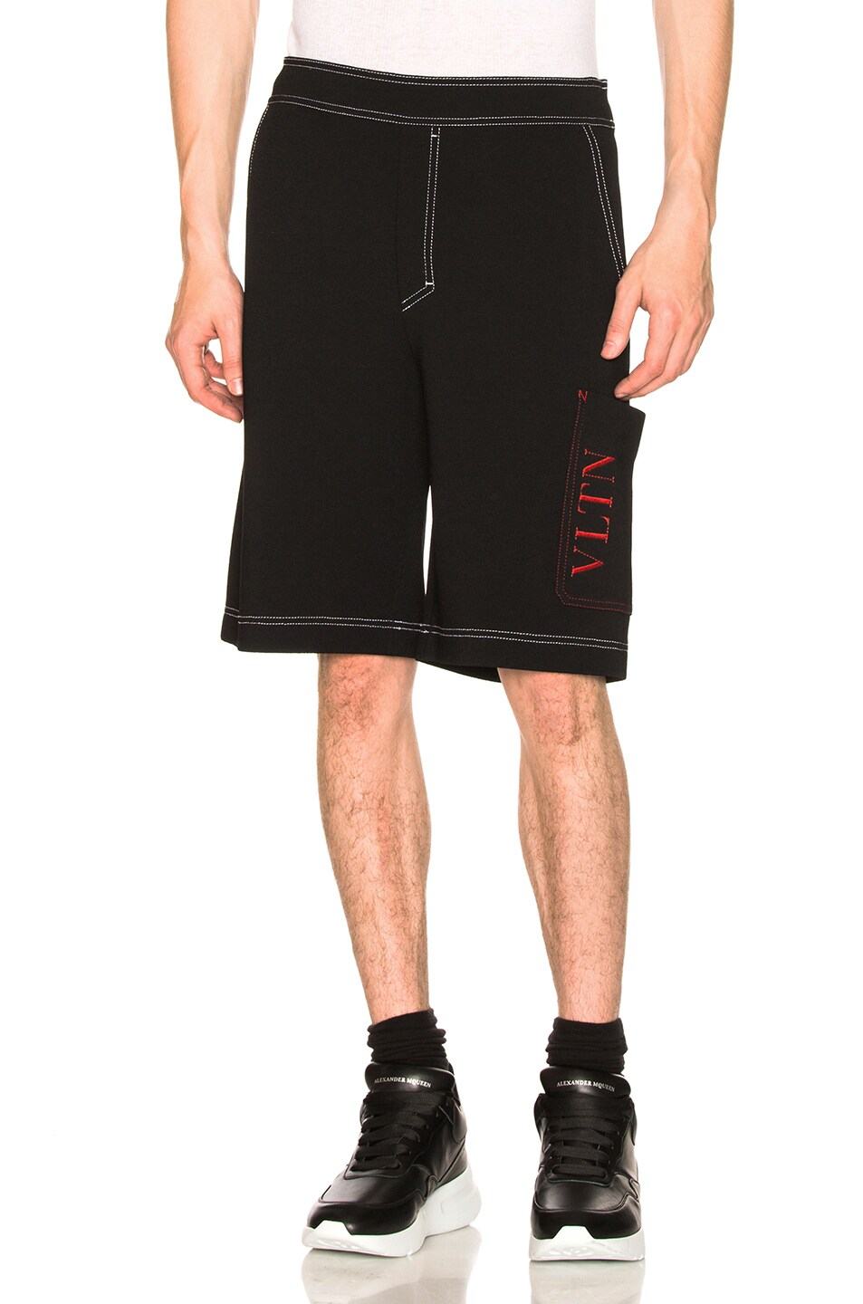 Image 1 of Valentino Garavani Drawstring Shorts in Black