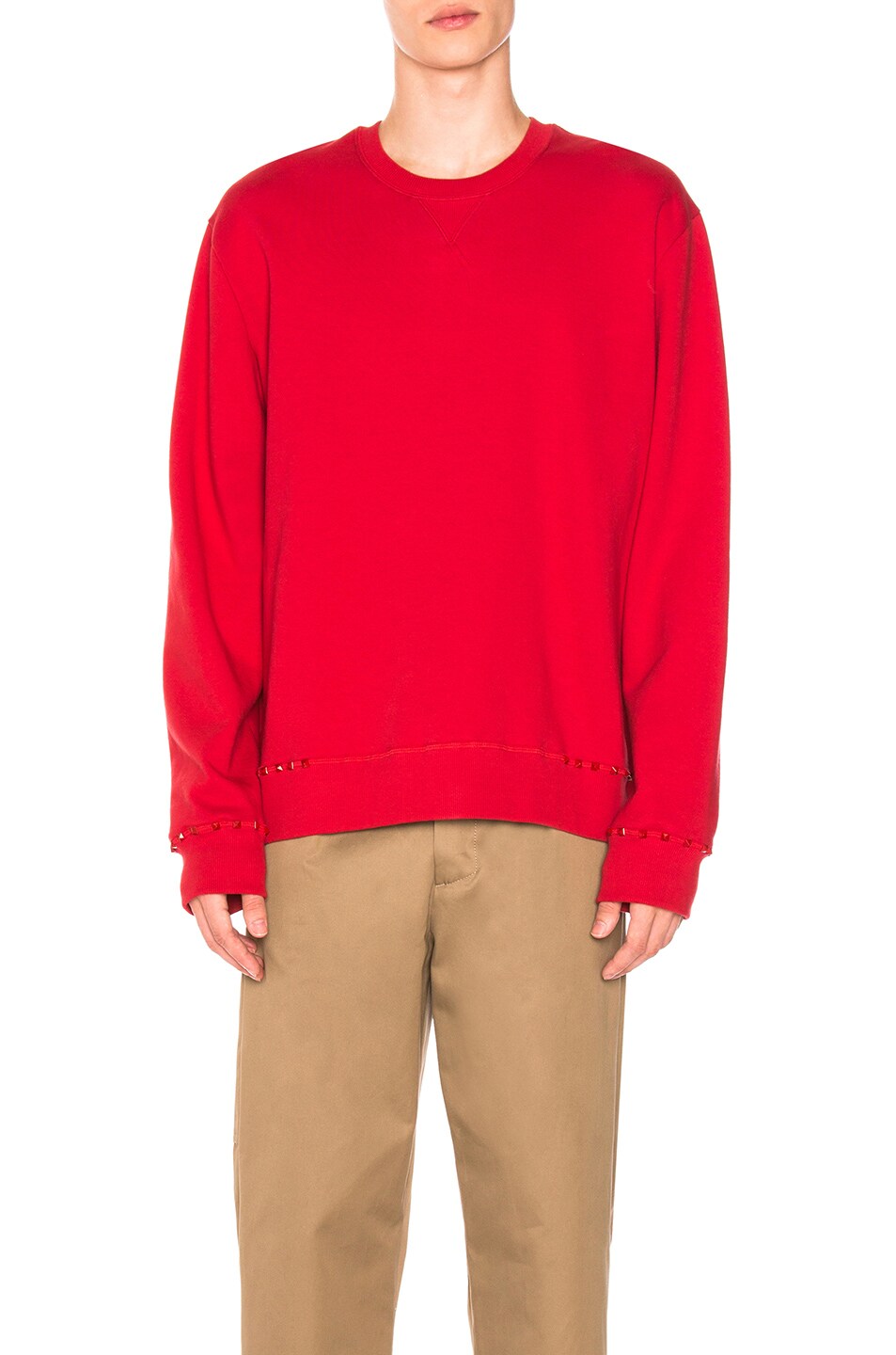 Image 1 of Valentino Garavani Studded Sweatshirt in Ted in Red