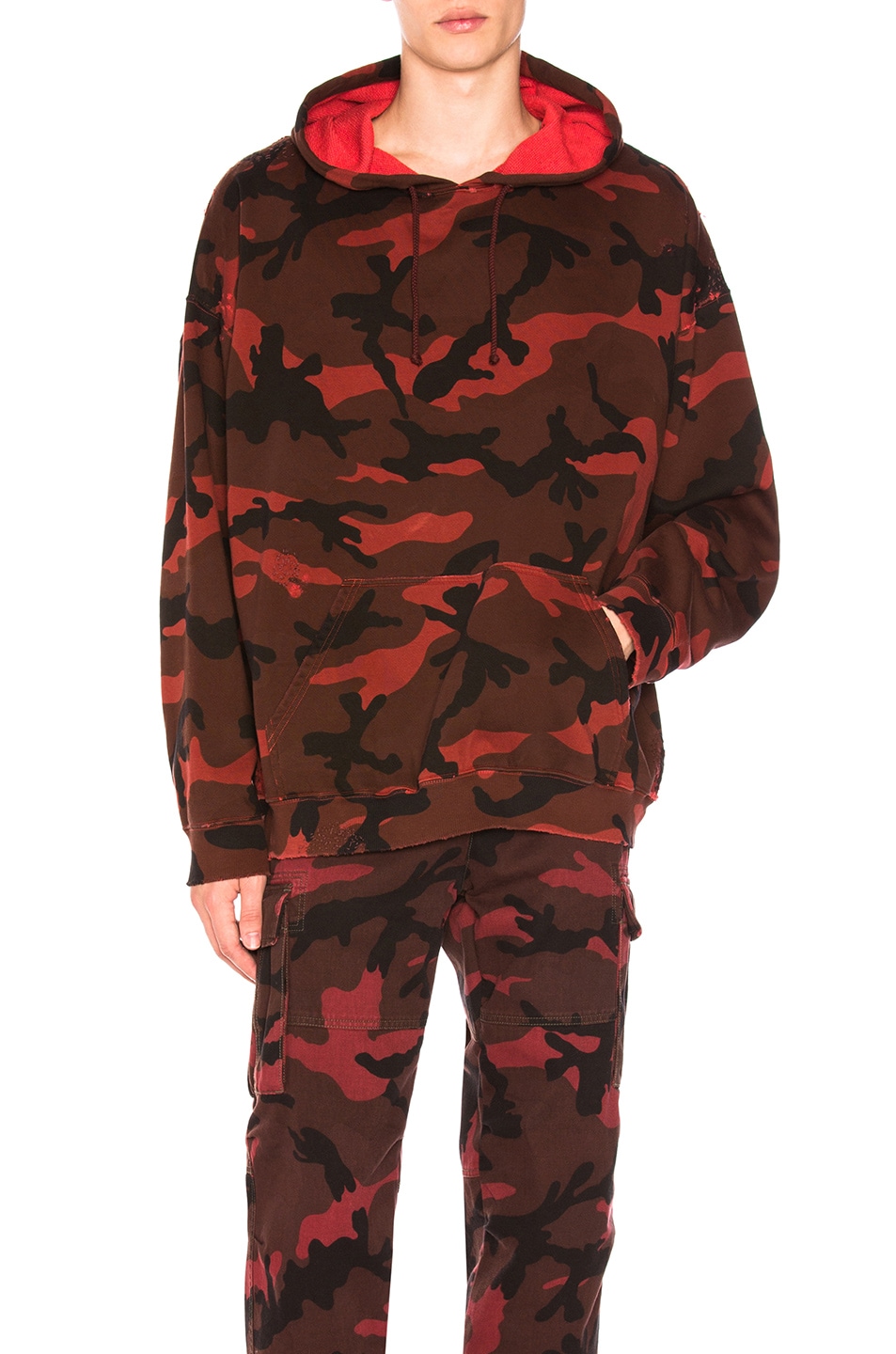 Image 1 of Valentino Garavani Camouflage Hoodie in Red