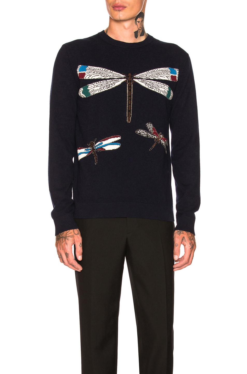 Image 1 of Valentino Garavani Dragonfly Sweatshirt in Dark Marine