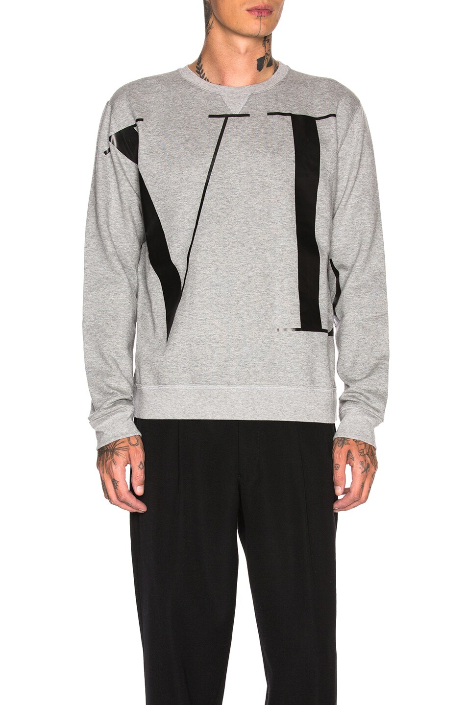 Image 1 of Valentino Garavani VLTN Sweatshirt in Melange Grey & Black