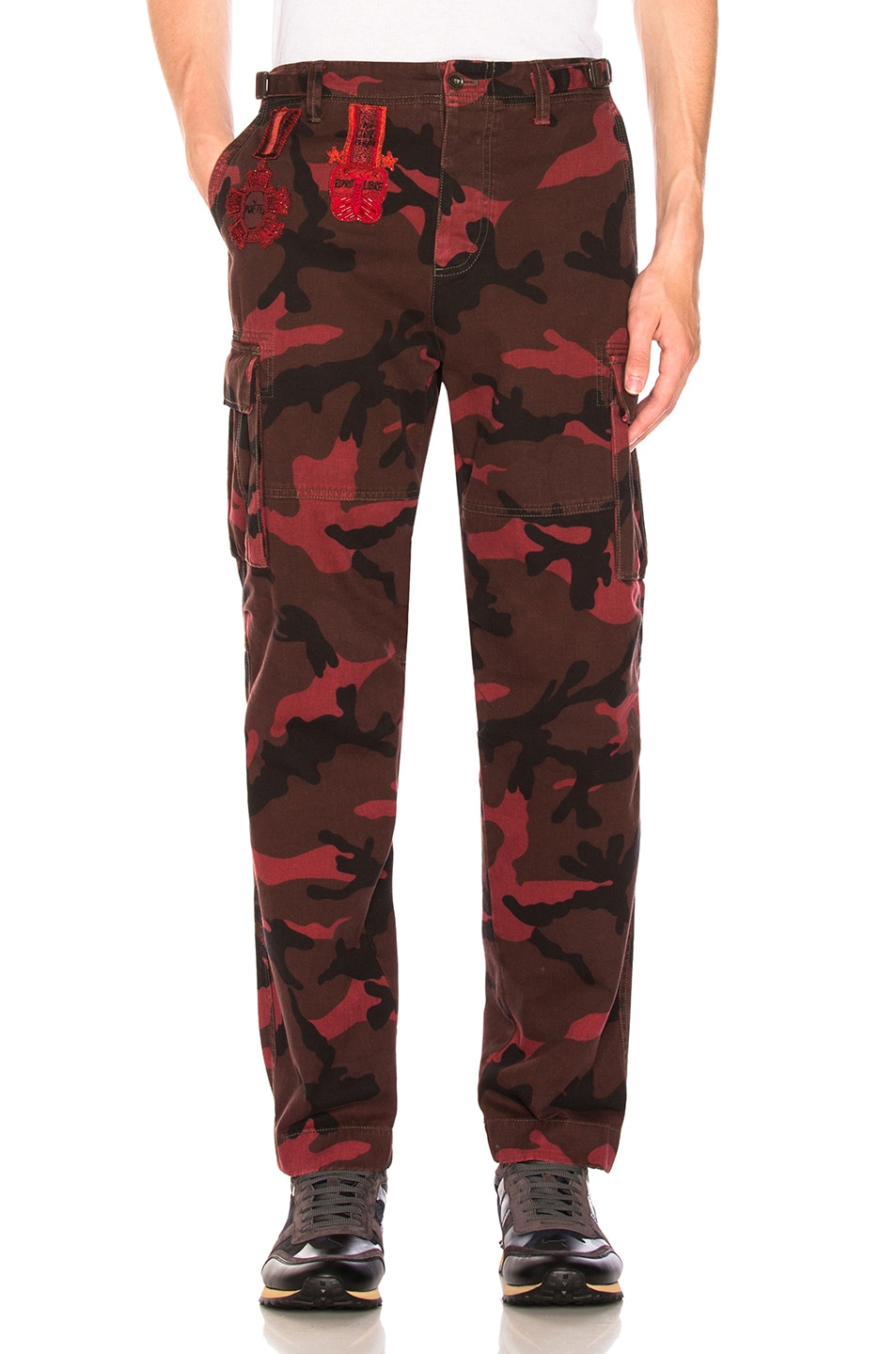 Image 1 of Valentino Garavani Camouflage Cargo Pants in Red