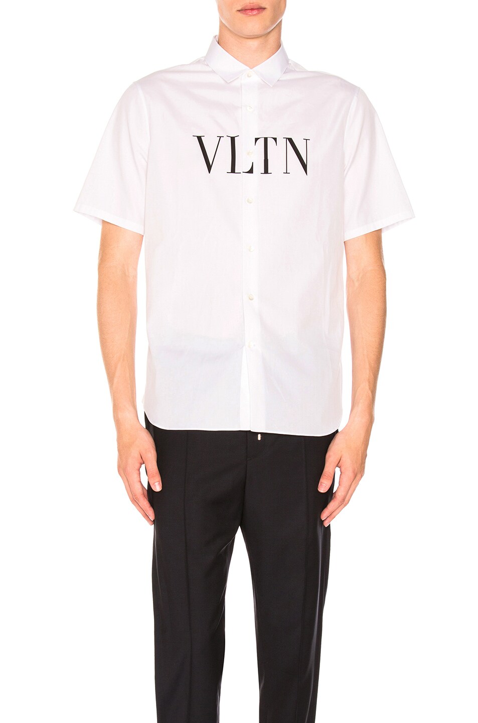 Image 1 of Valentino Garavani VLTN Logo Short Sleeve Shirt in White