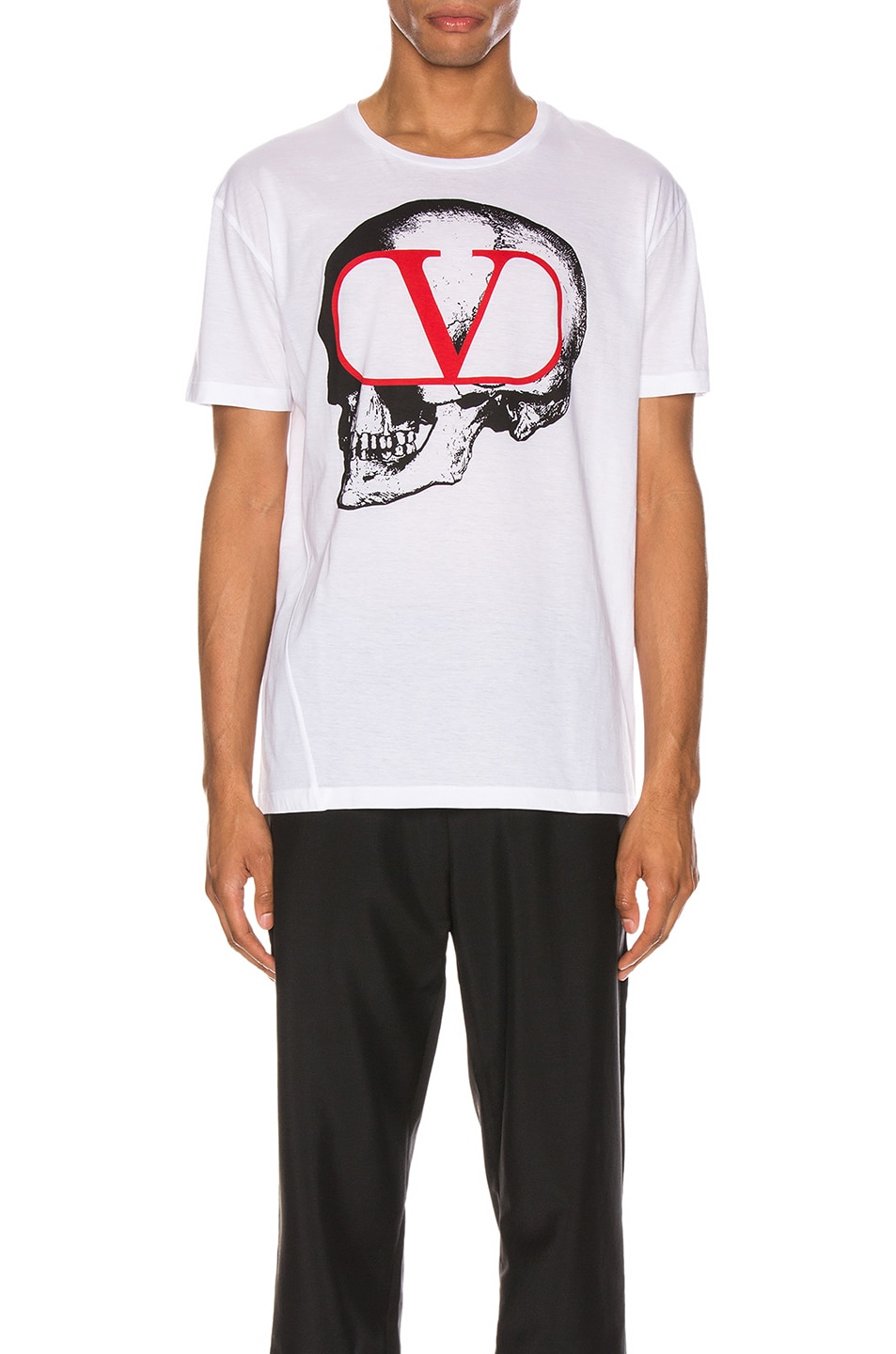 Image 1 of Valentino Garavani Go Skull Tee in White & Red