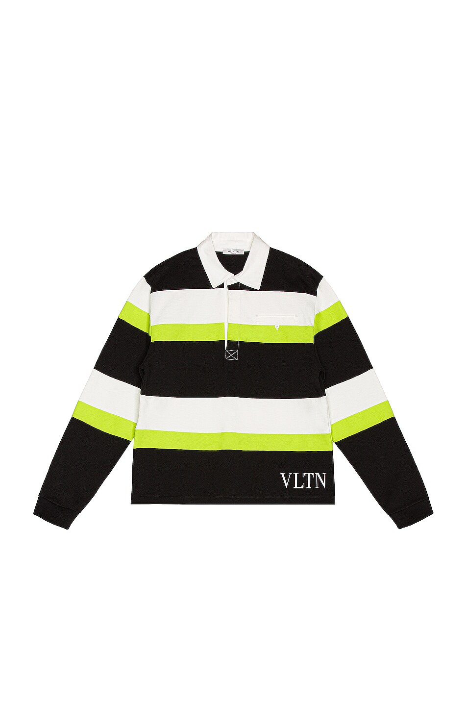 Image 1 of Valentino Jelly Block Polo in Black & White & Yellow Fluo