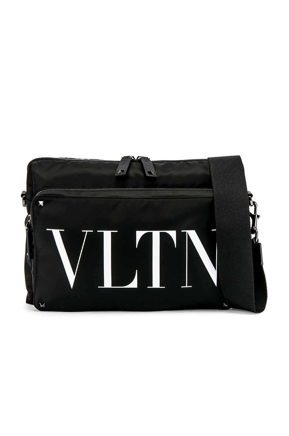 Image 1 of Valentino Garavani Logo Messenger Bag in Black