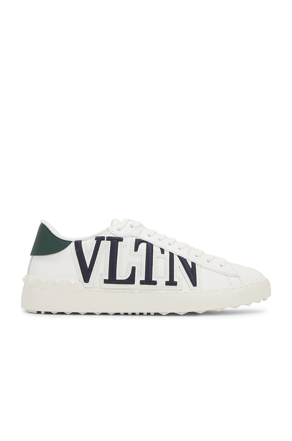 Image 1 of Valentino Garavani Vitello Tecnic Sneaker in Bianco & English Green