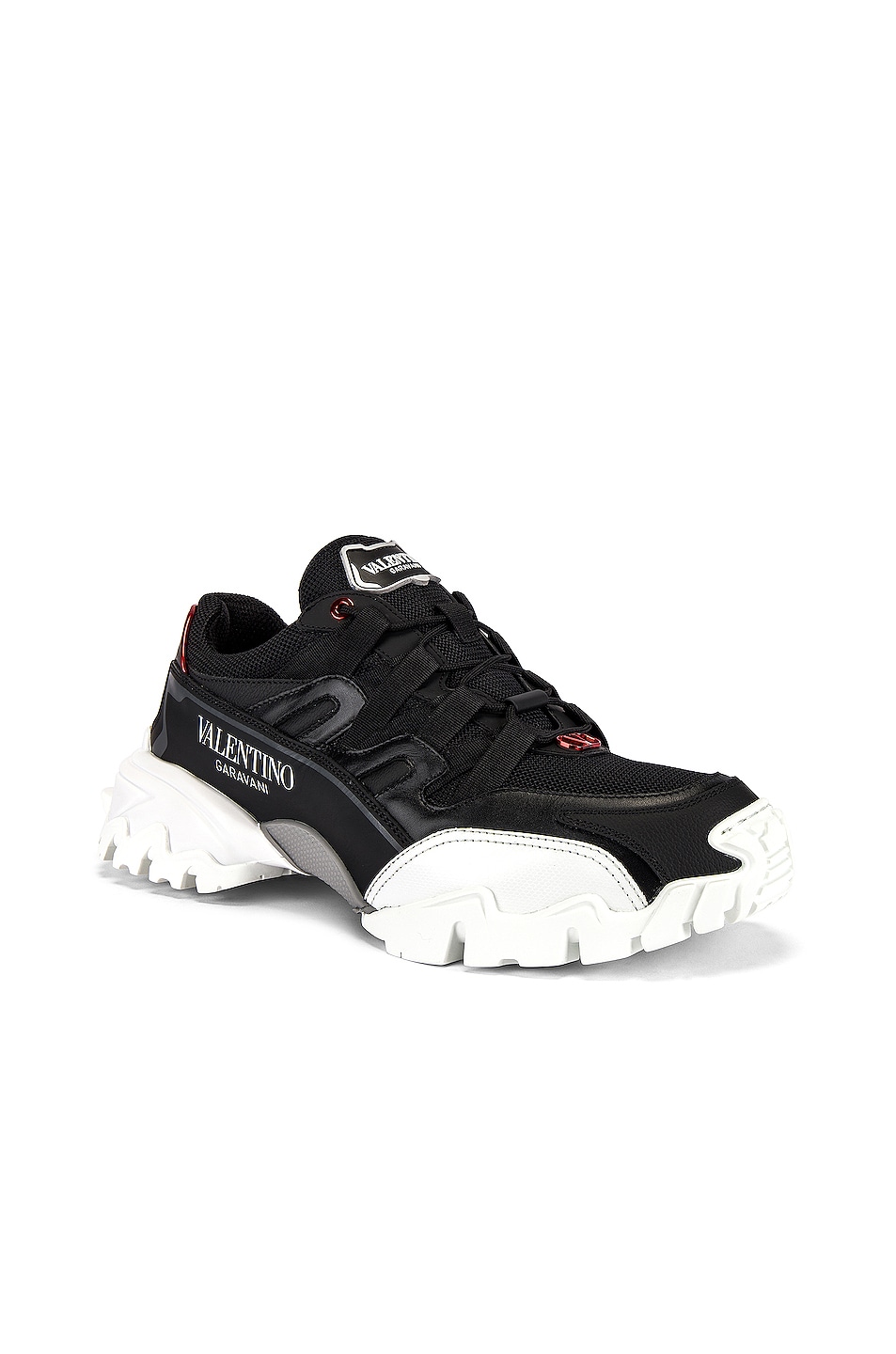 Image 1 of Valentino Garavani Low-Top Sneaker in Black & White & Red