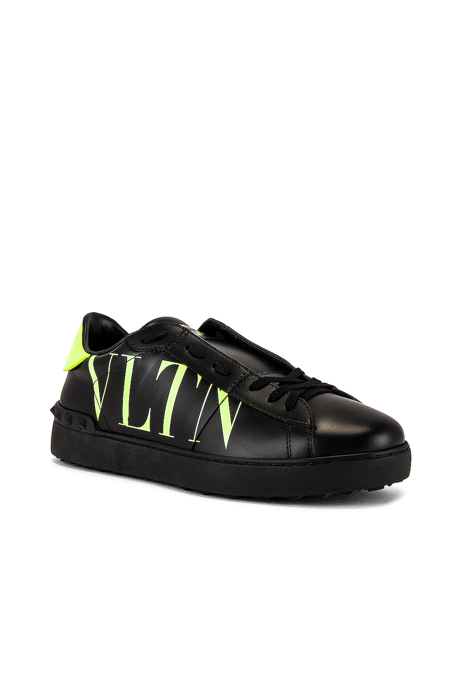 Image 1 of Valentino Garavani Valentino Garavani Low Top Sneaker in Black & Lime & Black
