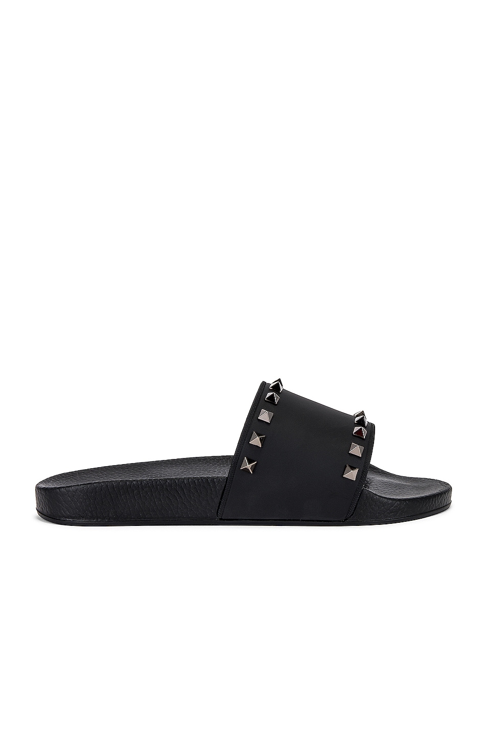 Image 1 of Valentino Garavani Rockstud Slide Sandals in Black