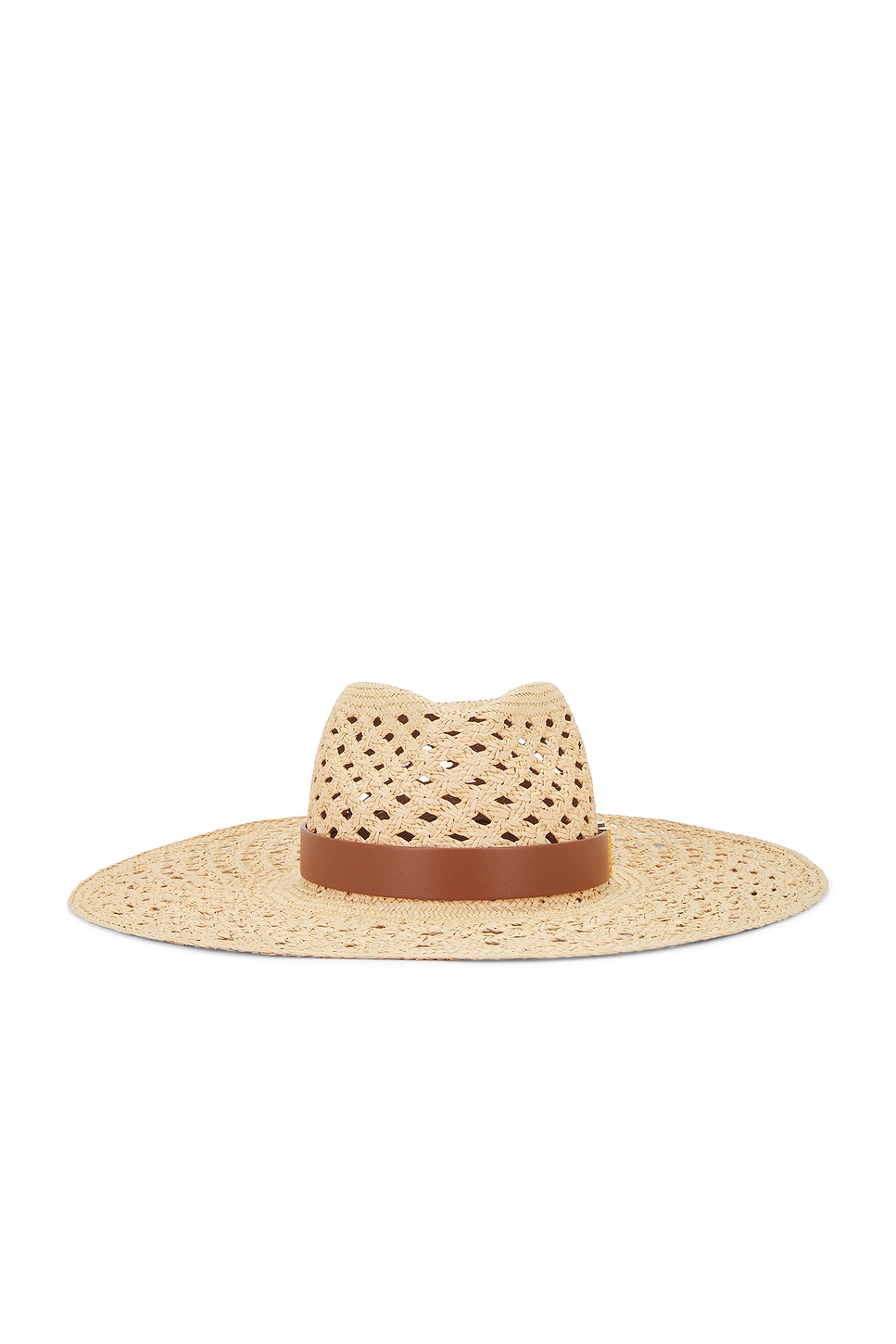 V Signature Large Brim Hat in Tan