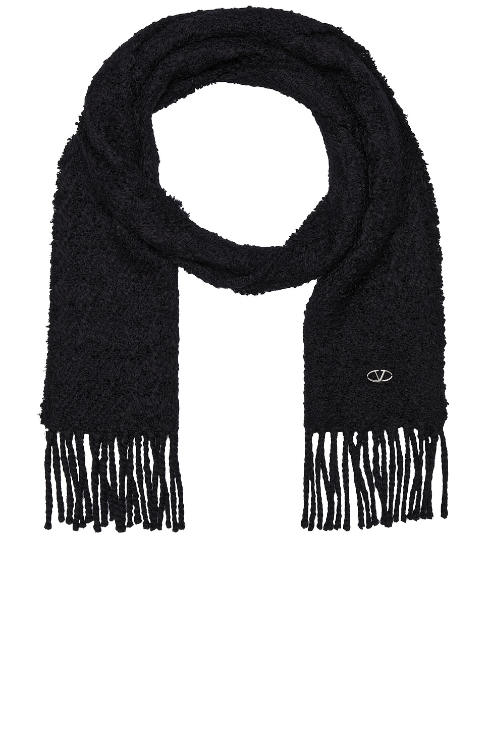 Shop Valentino V Logo Scarf In Nero