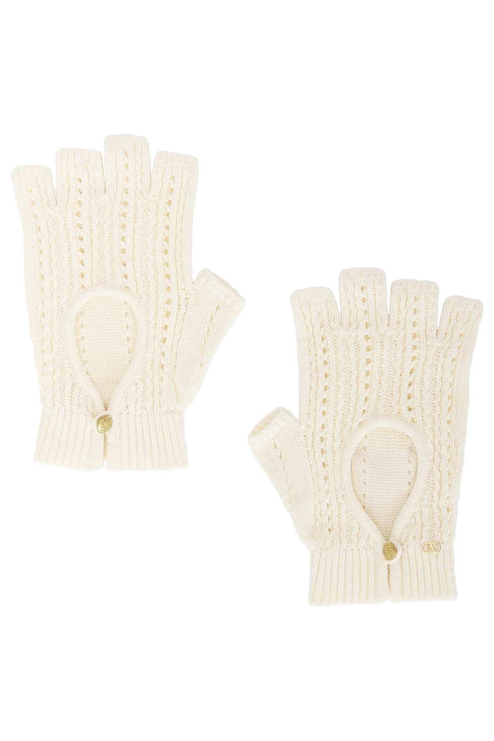 Fingerless Knitted Gloves in Cream