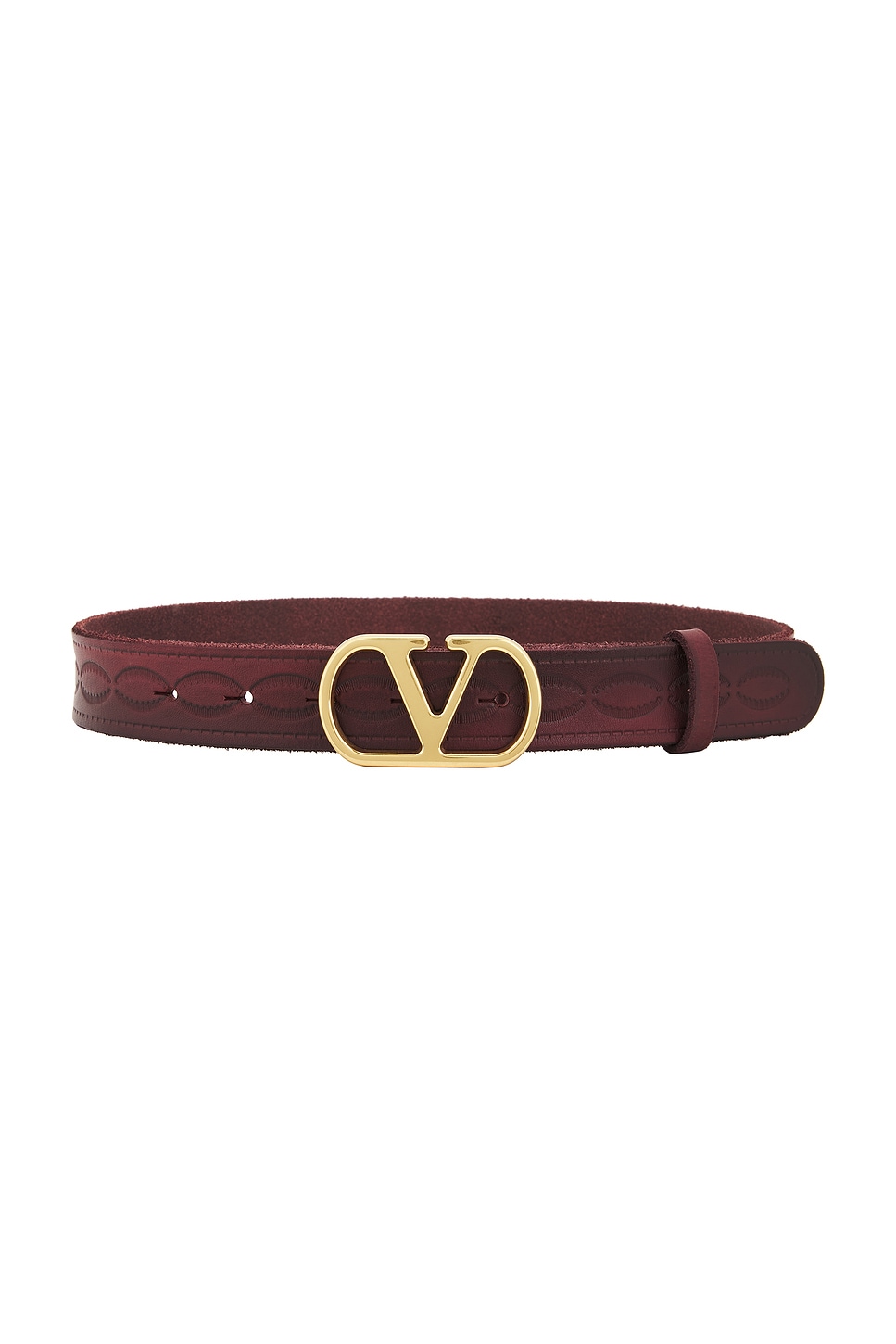 Valentino V Logo Signature 30 Belt In Dark Aubergine