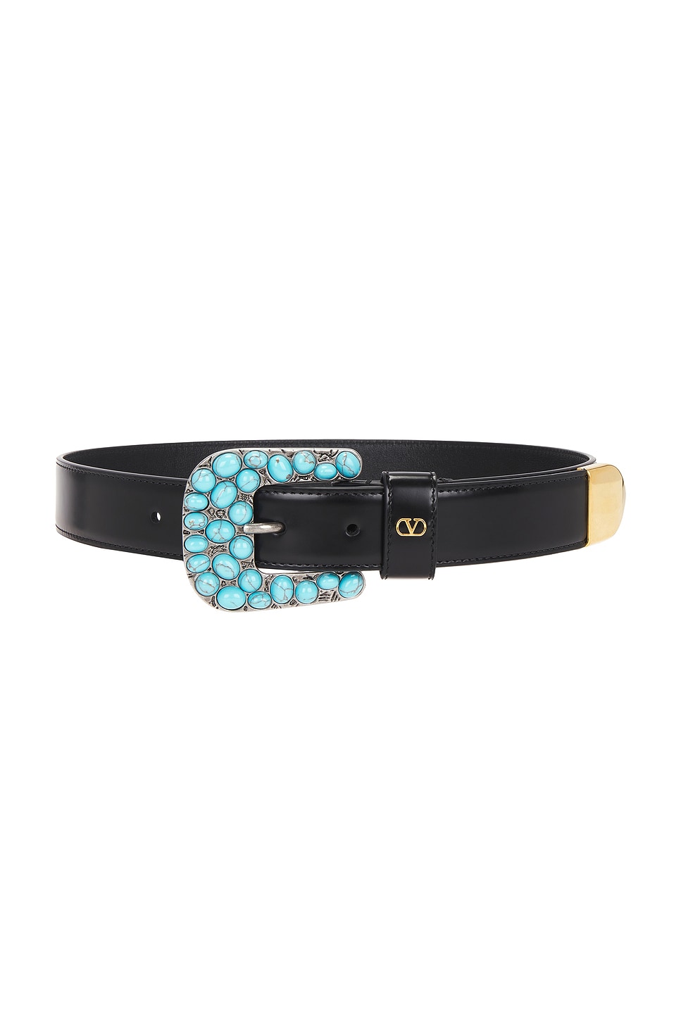 V Logo Signature 30 Belt in Black