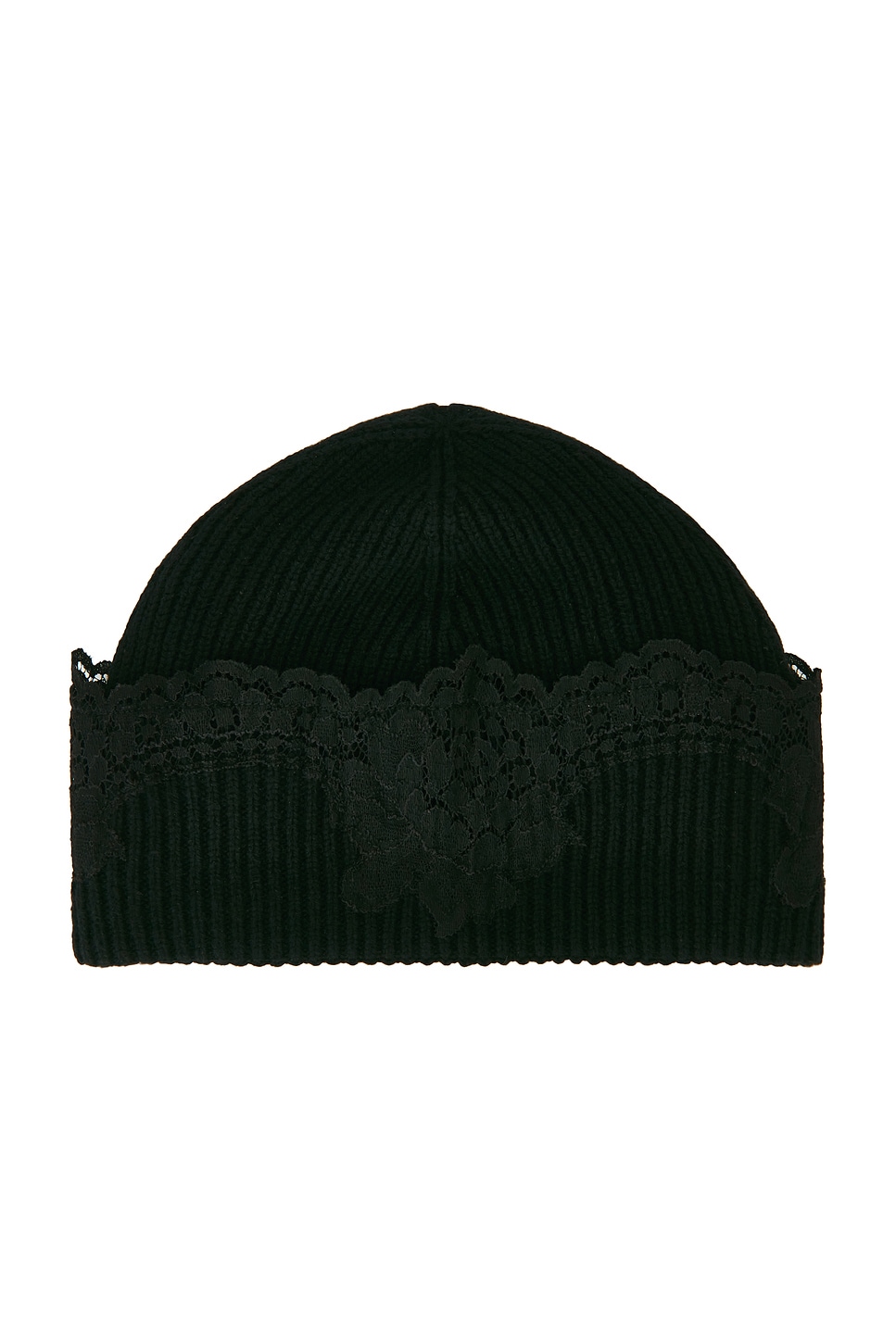 Valentino V Logo Cashmere Lace Beanie In Green