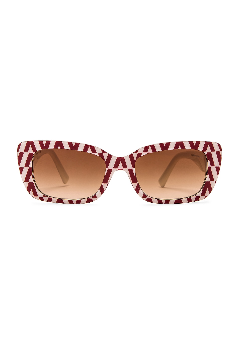 Image 1 of Valentino Garavani Maxi Stud Sunglasses in V Red Fantasy & Ivory
