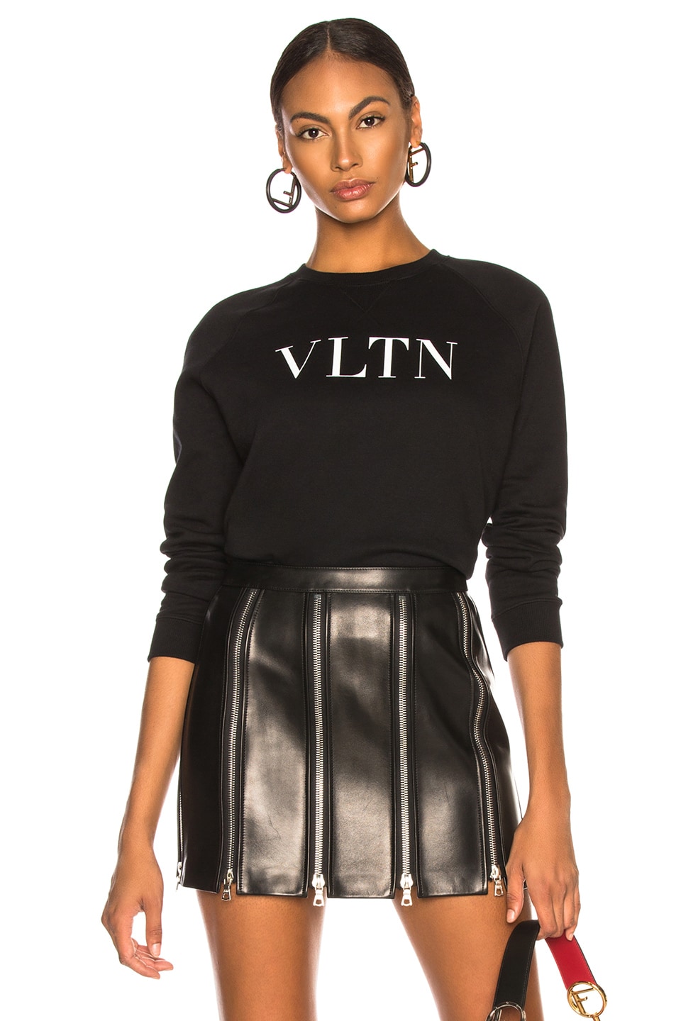 Image 1 of Valentino Garavani VLTN Faded Cotton Sweatshirt in Black