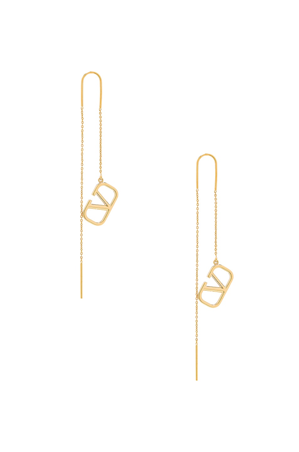 Image 1 of Valentino Garavani Vlogo Signature Drop Earrings in Oro