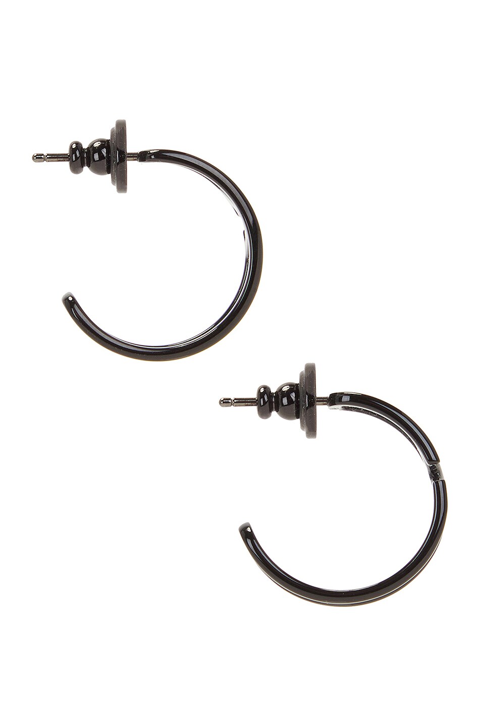 Valentino Garavani V Logo Hoop Earrings in Nero FWRD