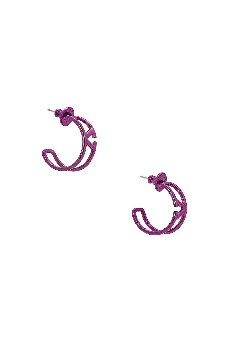 Image 1 of Valentino Garavani V Logo Hoop Earrings in Pink