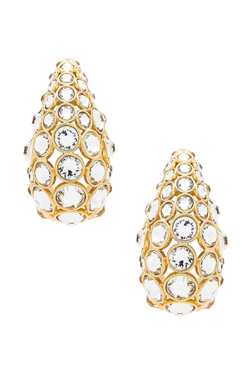 Image 1 of Valentino Garavani Pineapple Earrings in Oro & Crystal