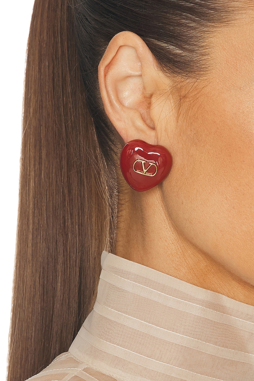 Cuore Earrings in Red