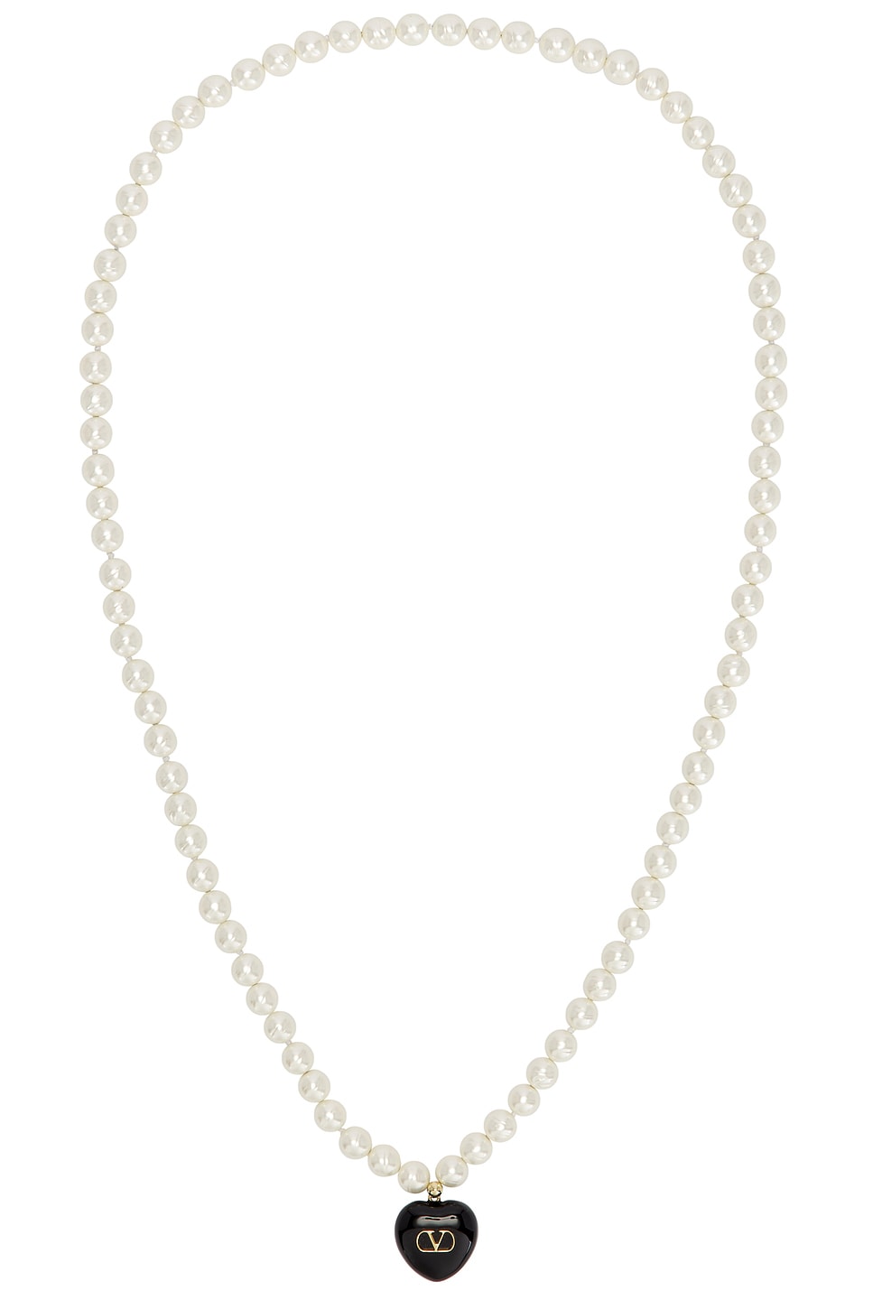 Image 1 of Valentino Garavani Perla Barocca Necklace in Oro, Nero, & Cream