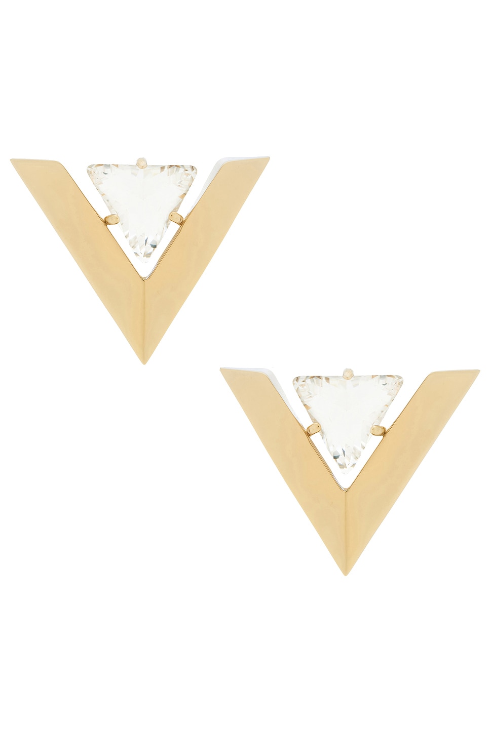 Image 1 of Valentino Garavani Je Les V Earrings in Oro & Crystal