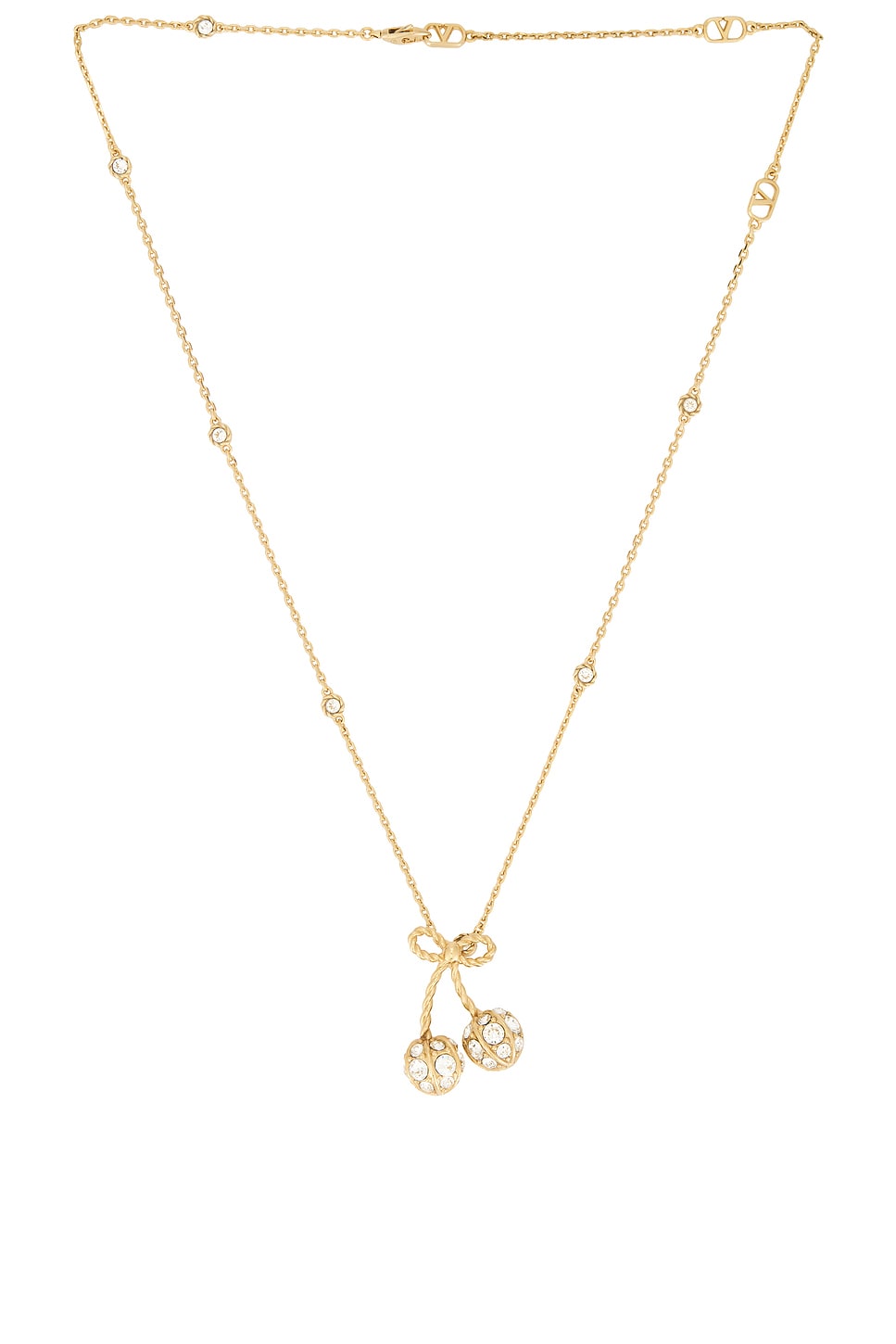 Image 1 of Valentino Garavani Chez Valentino Necklace in Oro & Crystal