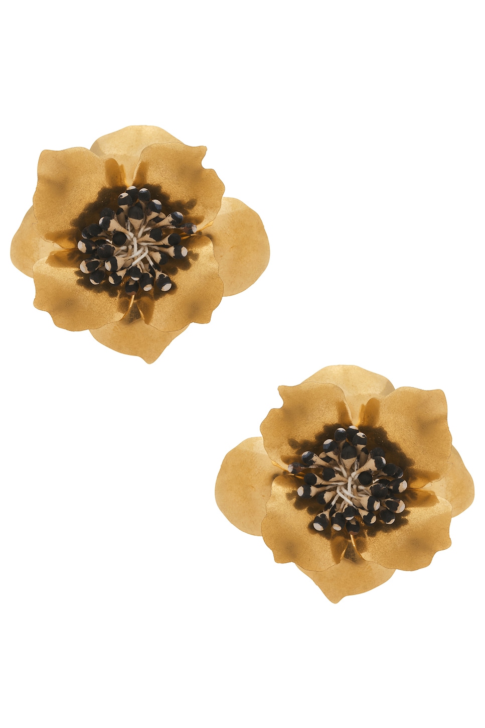 Image 1 of Valentino Garavani Fleur Lumineuse Earrings in Antique Brass & Multicolor