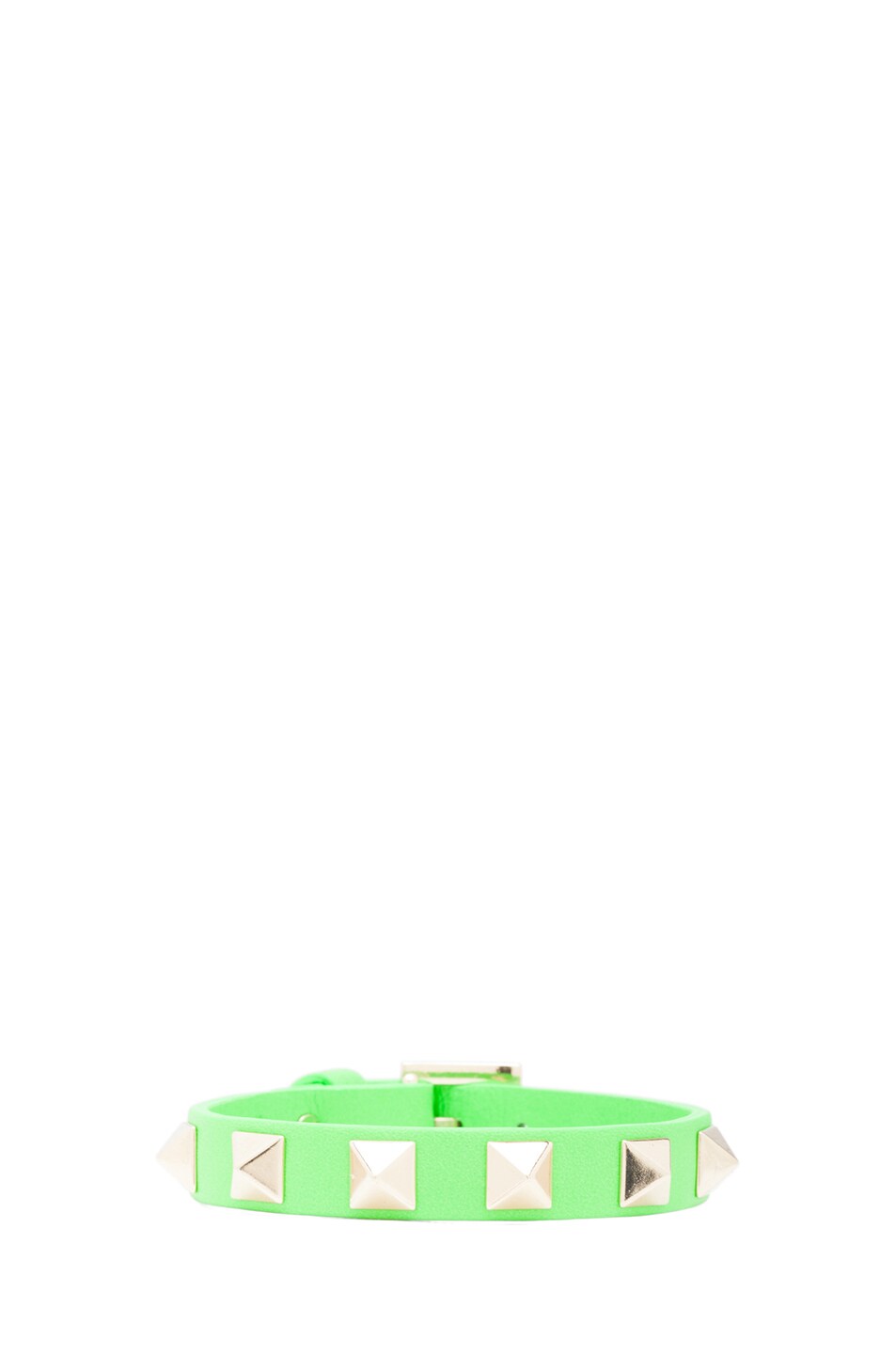 Image 1 of Valentino Garavani Small Rockstud Bracelet in Fluo Green