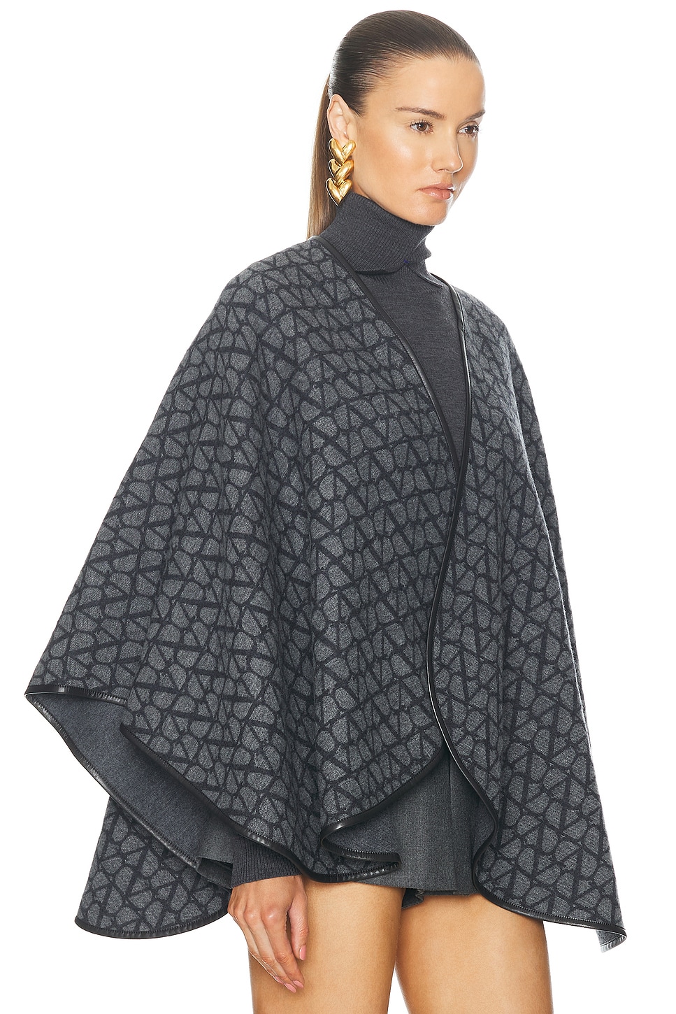 Image 2 of Valentino Garavani Toile Iconographe Poncho in Grigio