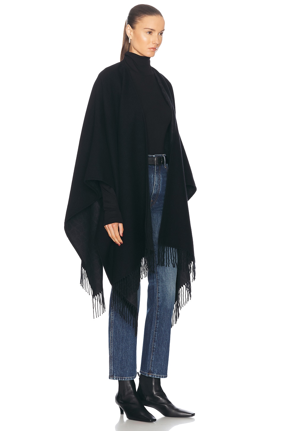 Shop Valentino Iconographe Cashmere Poncho In Nero