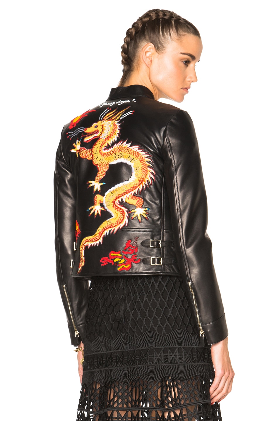 Image 1 of Valentino Garavani Dragon Embroidery Jacket in Black