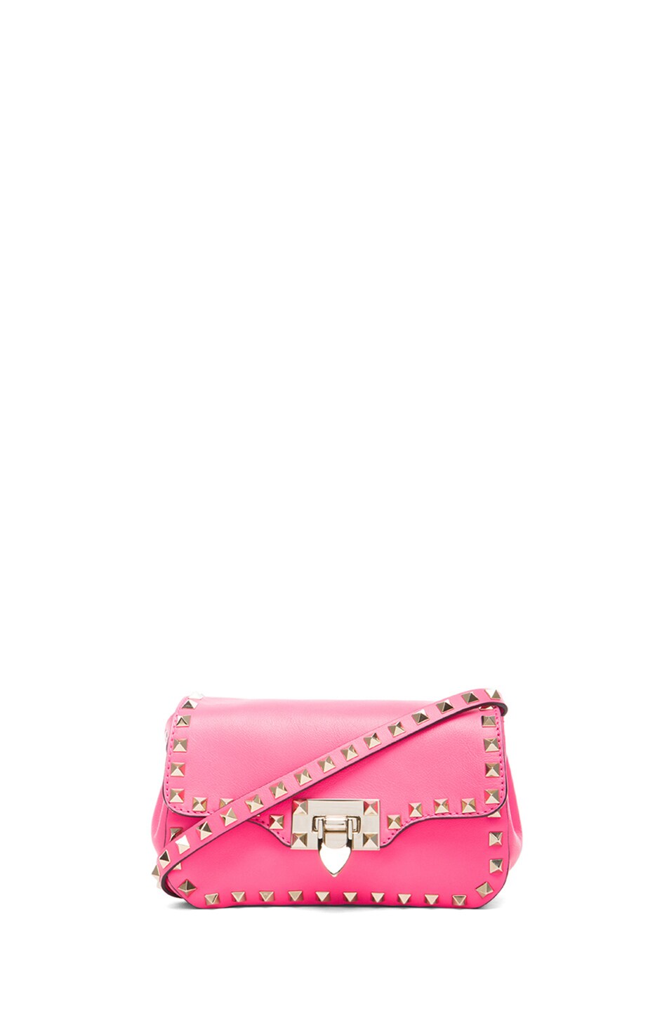 Image 1 of Valentino Garavani Rockstud Crossbody Bag in Fluo Pink