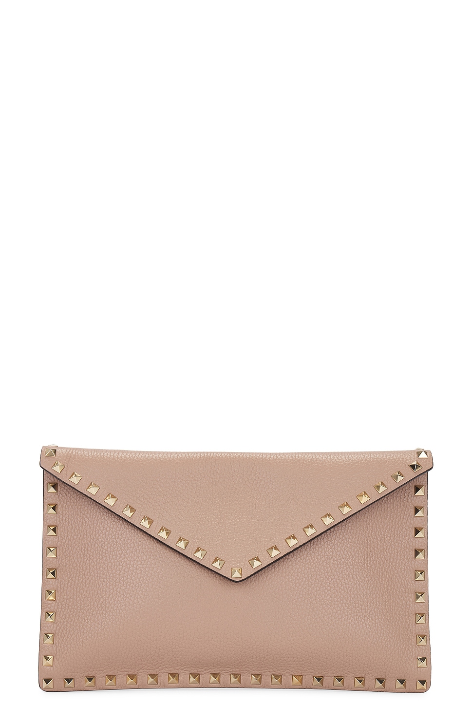 Rockstud Large Flat Pouch in Tan