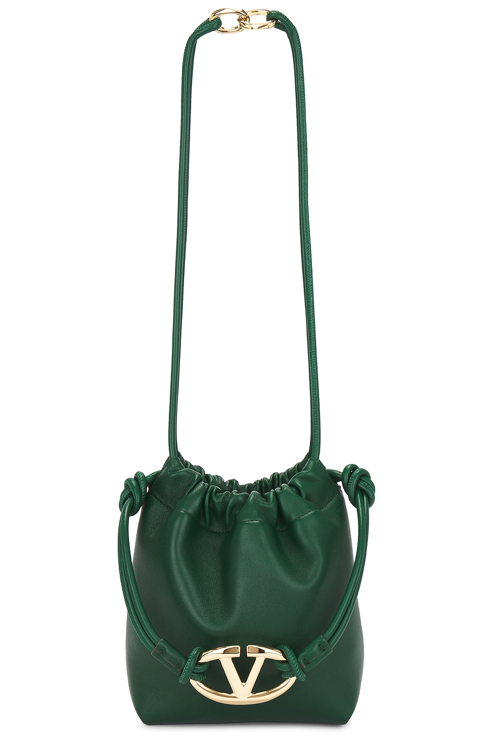 Mini V Logo Drawstring Bag in Green