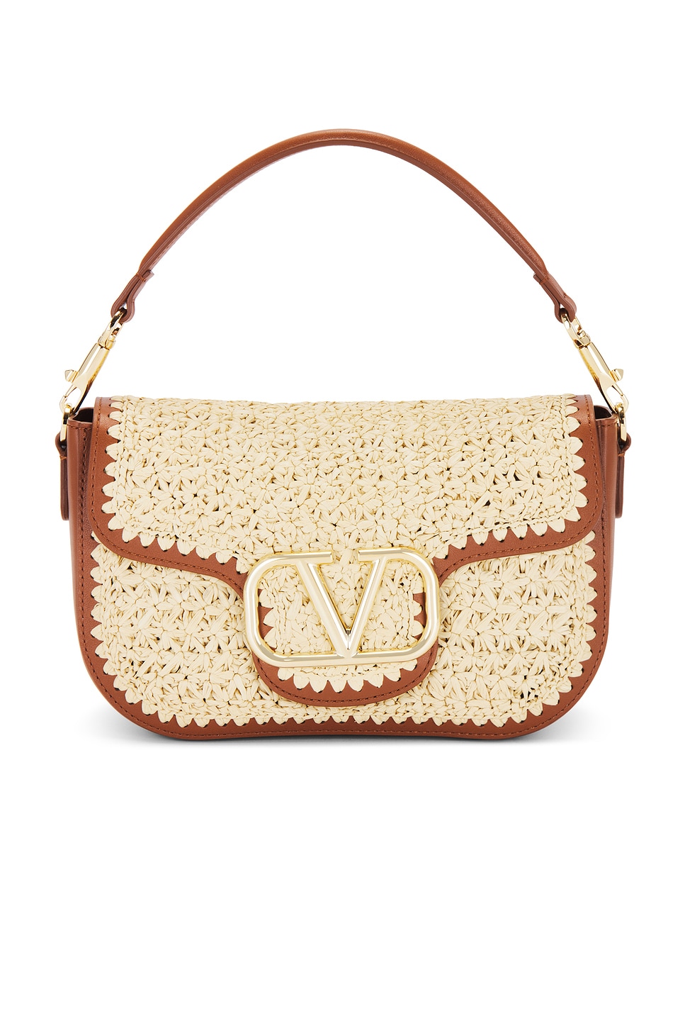 Shop Valentino All Time Shoulder Bag In Naturale & Selleria